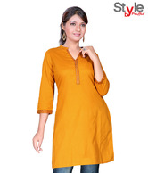 Style by Prafful Wonderful Mustard Cotton Kurti