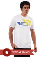 Puma White Half Sleeves T-Shirt