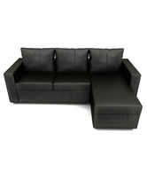 Housefull Black Lounger Sofa for Living Room