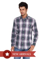 John Players Purple Checkered Shirt