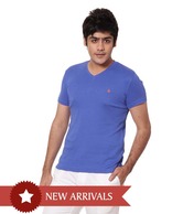 United Colors of Benetton Blue V-Neck T shirt