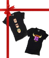 Unisopent Black Monkey & Land Pack of 2 T-Shirts