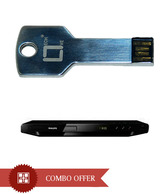 Philips 3618 Dvd Player With Live-Tech Key Shape 4Gb Pen Drive