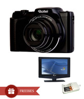 Rollei Powerflex 240 HD 16MP Semi-DSLR (Black) + Maxis Green Magic Charger + Maxis LCD TV 22 Inch with Built in DVD Player