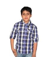 ShopperTree Blue & Black Checkered Shirt