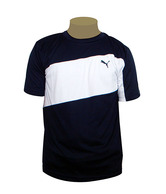 Puma White-Black Round Neck T Shirt