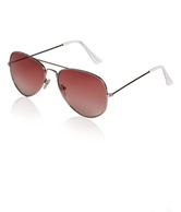 Just Colours Pink-Silver Aviator Sunglasses
