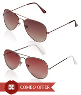 Just Colours Trendy Pink & Brown Sunglasses Combo