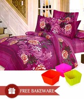 Velum Double Bed Sheet with 2 Pillow Covers-(Free-18 Pcs Chocolate Mould)