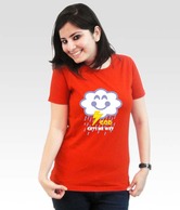 Incynk Red Cloud Printed  T-Shirt