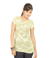 Sepia Perky Pista Green Printed Top