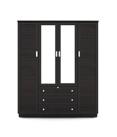 Housefull Avani Brown 4 Door Wardrobe