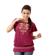 Sepia Gorgeous Burgundy Embroidered Top