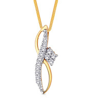 Asmi Diamond Studded Vivacious Gold Pendant