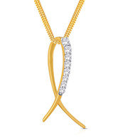 Asmi Diamond Studded Delicate Gold Pendant