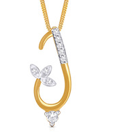 Asmi Diamond Studded Three Petals Gold Pendant
