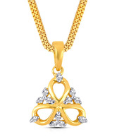 Asmi Diamond Studded Exquisite Floral Gold Pendant