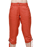 Sportelle Orange Linen Capris
