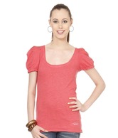 Spanky Coral Red Cotton T-Shirt