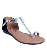 Butterfly Playful Silver Flat Sandals