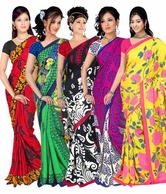 Aalya Gorgeous Printed Sarees Combo of 5