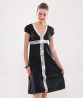 Teemoods Black-Silver Sequined Dress