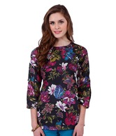Yepme Eva Black Floral Print Top