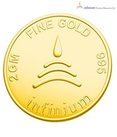 Infinium 24kt 2g 995 Purity BIS Hallmarked Ganesha Gold Coin