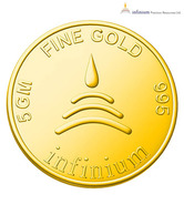 Infinium 24kt 5g 995 Purity BIS Hallmarked Flower Gold Coin