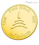 Infinium 24kt 1g 999 Purity ASSAY Certified Flower Gold Coin