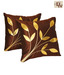Home Kraft Floral Rexine Brown Cushion Cover Set