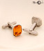 Favola Orange Crystal Cufflinks