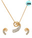 Sia Slight Swirl Design American Diamond Pendant Set