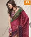 MohManthan Cream-Red Net Saree With Unstitched Blouse.
