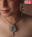 Zuni Dazzling Red AD Necklace Set with Free Earrings