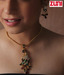 Zuni Lavish Purple Kundan Pendant Set with Free Earrings