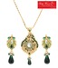 Pretty Women Intricate Green Drop Pendant Set