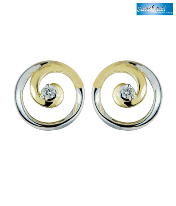 Sanskruti Dazzling Yellow Gold Diamond Earrings