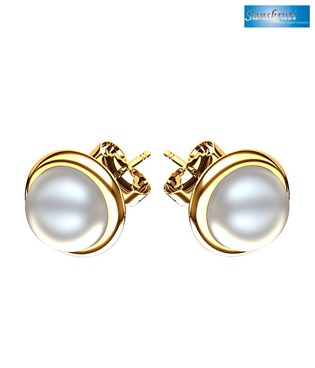 Sanskruti Silver Pearl Earrings