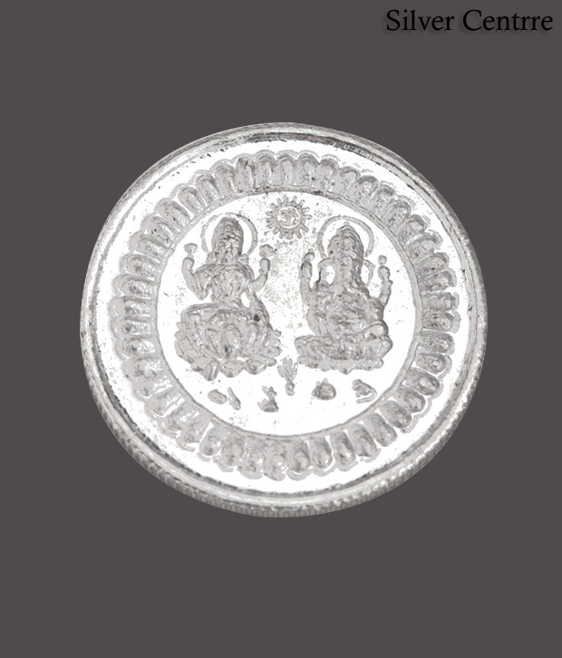 Silver Centrre Om Lakshmi Ganesha Silver Coin - SC 105