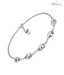 Johareez Charming Rhodium Plated Sterling Silver Anklets Pair
