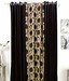 Dekor World Set Of 3 Beige & Brown Eyelet Curtains