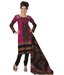 Salwar Studio Pink Wine Art Crepe Unstitched Suit With Dupatta