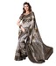 Prafful Grey-Olive Green Printed Bhagalpuri Silk Saree