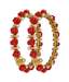 Nisa Pearls Pair of Coral Floral & Pearl Bangles