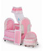 Delia Baby Steel Bed With Cradle-Pink