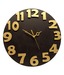 Earth 3D Number Wall Clock - Black & Gold