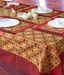 Dekor World Floral Flock Table Cover & Place Mats- 7 Pcs