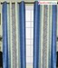 HandloomWala Blue Window Curtain With Textured Stripes