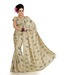 Designersareez Beige Printed Bhagalpuri Silk Saree